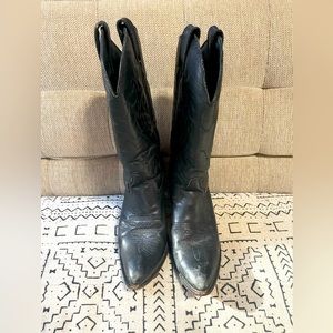 Black Vintage Leather Cowboy Boots Sz:38… fits 7/8